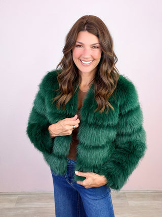 The Emerald Affair Faux Fur Jacket
