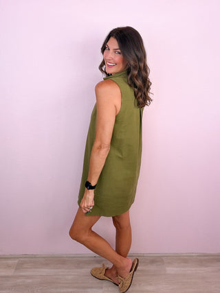 Signature Shift Dress (Olive)