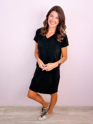 Easy Edit Corduroy Dress - Black