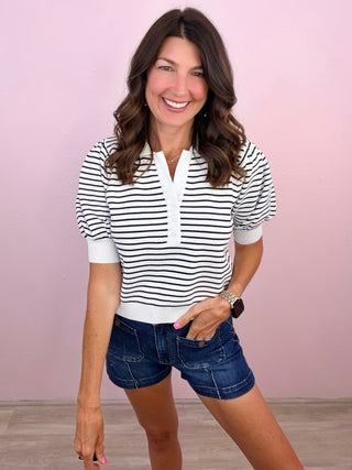 Everyday Preppy Top (Ivory)