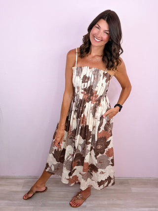 Lasting Impression Midi Dress (Mocha)