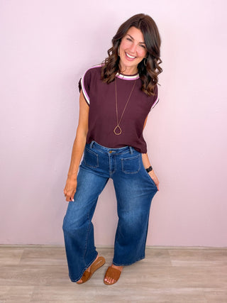 MICA Front Pocket Wide Leg Denim