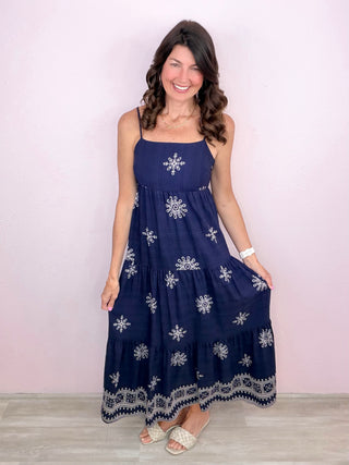 Border Print Maxi Dress