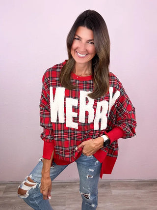 MERRY Plaid Pullover