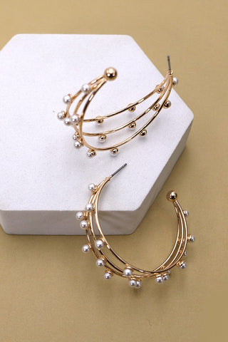 Pearl Orbit Hoop Earrings
