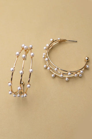 Pearl Orbit Hoop Earrings