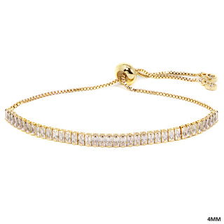 Rhinestone :Line Chain" Adjustable Tennis Bracelet