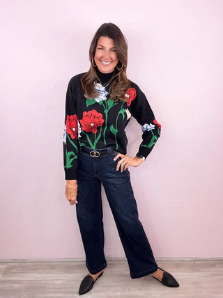 Bold Blooms Sweater
