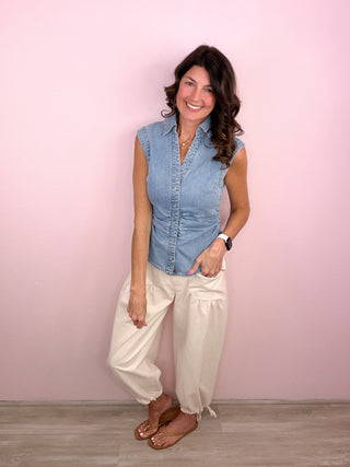 Sweetly Styled Denim Top
