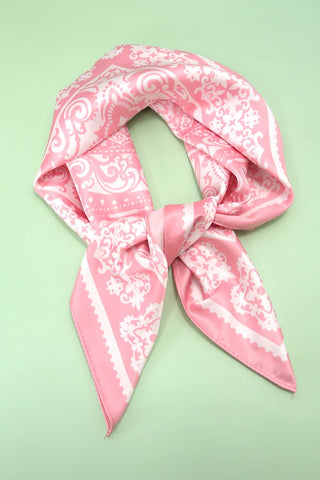 Pink Paisley Bandana Print Scarf