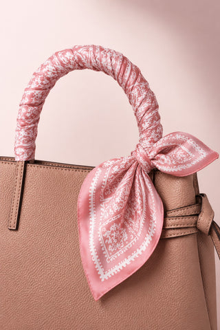 Pink Paisley Bandana Print Scarf