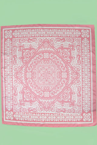 Pink Paisley Bandana Print Scarf