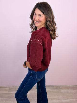 Added Edge Sweater (Burgundy)