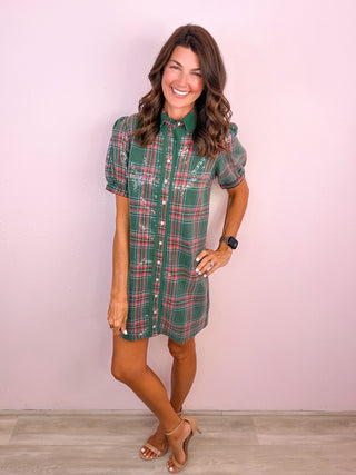 Polished Plaid Moment Dress