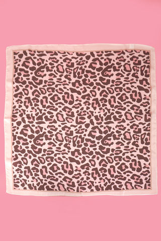 Leopard Silky Square Bandana Neck Scarf
