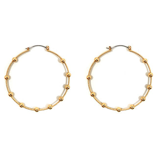 Lightweight Metal & Ball Hoop Earrings
