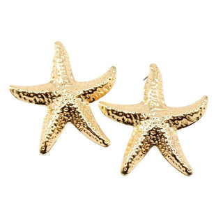 Hammered Gold Starfish Earrings