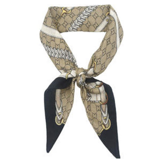 Equestrian Elegance Silky Scarf - Taupe