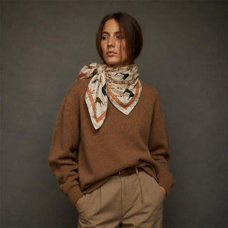 The Equestrian Elegance Horse Print Scarf
