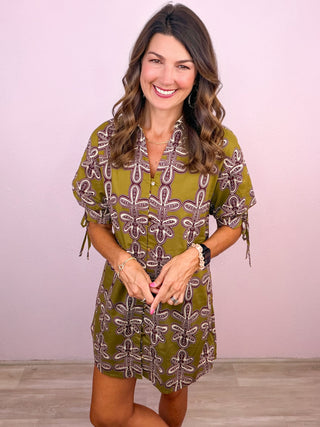 Effortlessly Bold Dress (Olive)
