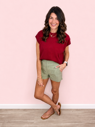 Upper Hand Sweater Top (Wine)