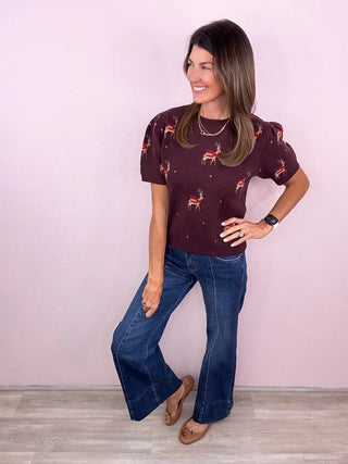 Hello, Deer Sweater Top