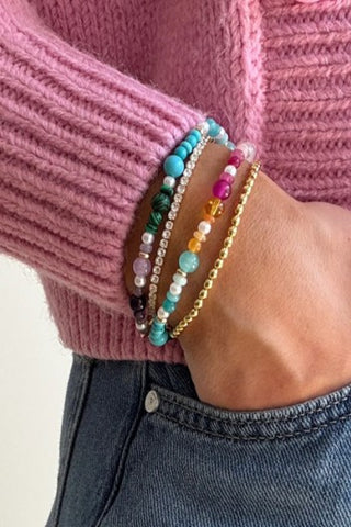 Multi Colored Glass Beaded Bracelet