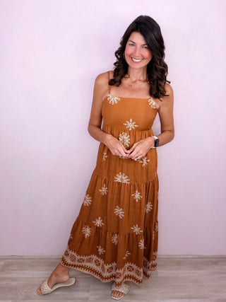 Border Print Maxi Dress
