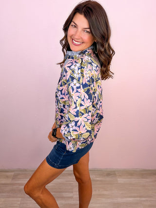 Petals & Pinstripes Top