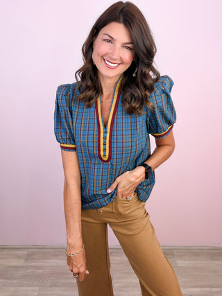 Plaid Perspective Top