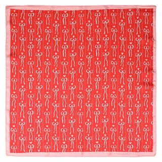 Bow And Heart Silk Finish Bandana Scarf