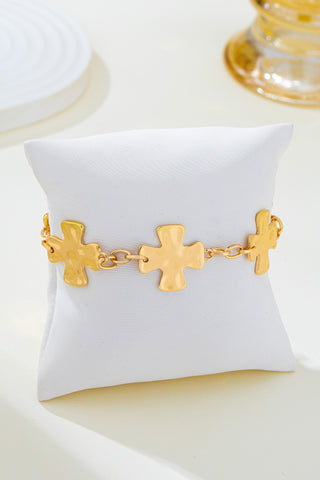 Textured Hammered Cross Link Bracelet