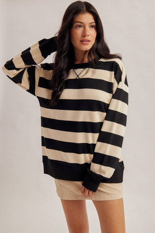 Main Stripe Rugby Style Sweatshirt