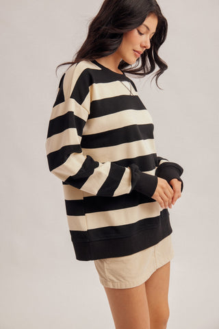 Main Stripe Rugby Style Sweatshirt