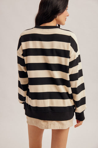 Main Stripe Rugby Style Sweatshirt