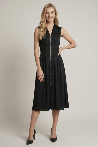 Style Moments Smocked Midi Dress - Black
