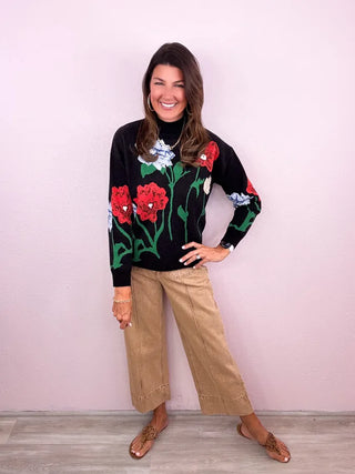 Bold Blooms Sweater