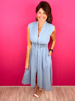 Denim Obsessed Midi Dress