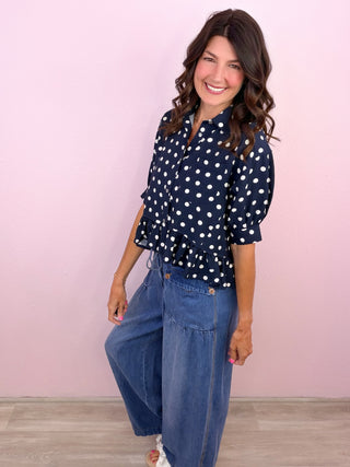 Dot & Darling Top (Navy)