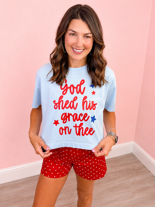 God Shed His Grace Crop T-shirt