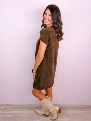 Easy Edit Corduroy Dress - Brown