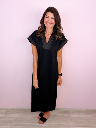 Effortlessly Elevated Midi Dress (Black)