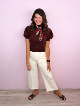 Chic Affair Sweater Top (Brown)