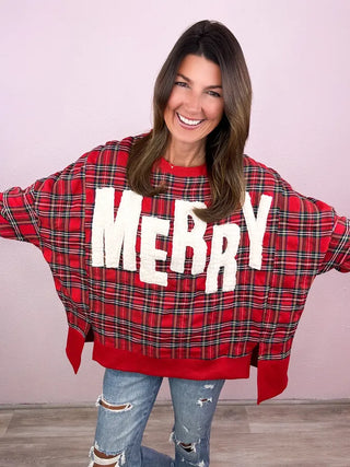 MERRY Plaid Pullover