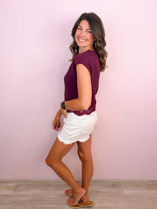Effortless Class Top (Burgundy)