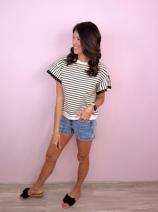 Sweet Detail Stripe Top