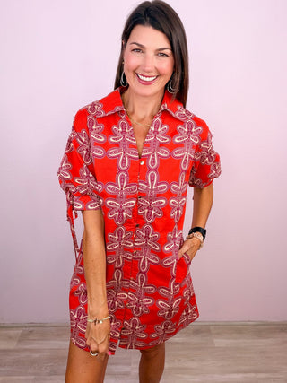 Effortlessly Bold Dress (Brick)