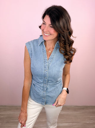 Sweetly Styled Denim Top