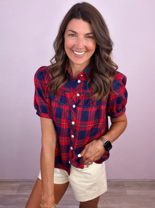Plaid & Proper Top - Red