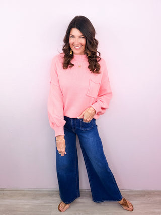 MICA Front Pocket Wide Leg Denim